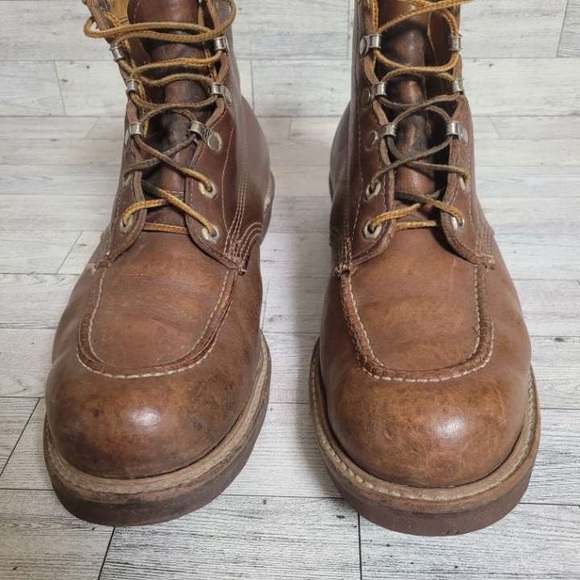 Men\'s Vintage Chippewa Brown Leather Lace Up Moc Toe Chukka Boots Size 12 main image 9